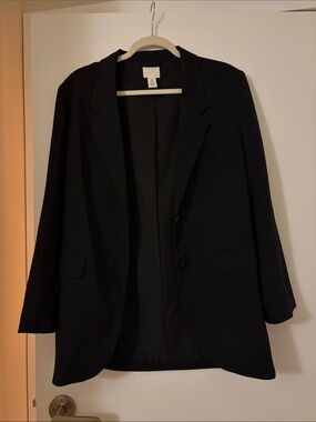 Oversized Black Women's Blazer Jacket